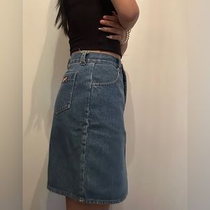 vintage denim midi skirt